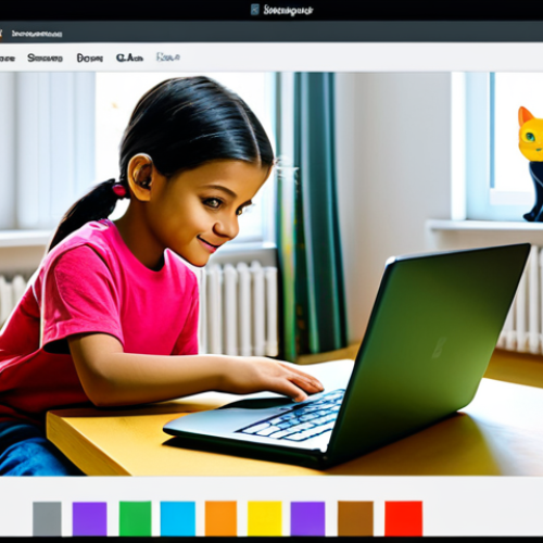 Home 18 코딩교육지도사로서 학생 수준별 교육 전략 - Scratch Project**
"A bright and colorful image of a young child (approximately 8 years old), fully ...