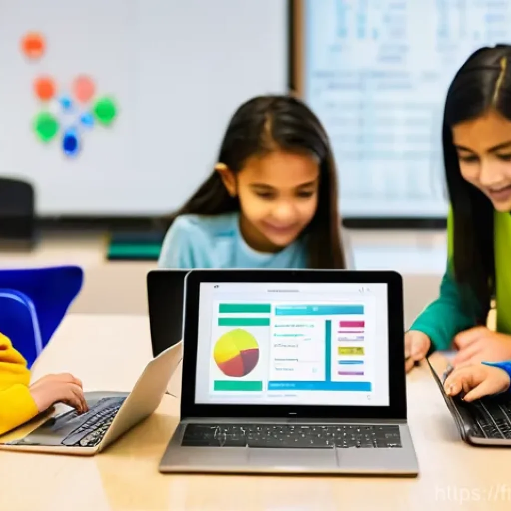 코딩교육지도사와 교육 혁신 사례 - **Prompt 1: Collaborative Coding in a Modern Classroom**
"A diverse group of 10-12 year old chil...