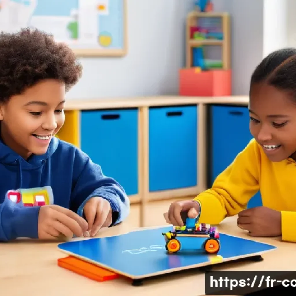 코딩교육지도사와 프로젝트 수업 준비법 - **Creative Coding Workshop for Young Learners:**
    A vibrant, sunlit classroom filled with childre...