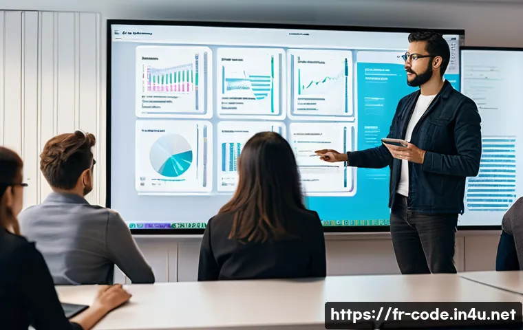코딩교육지도사와 국제 자격증 연계 - A modern coding classroom in Paris with diverse adult students attentively learning web development;...
