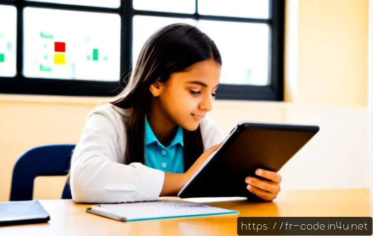 Home 17 코딩교육지도사로서 학생 평가 사례 연구 - Photorealistic French middle-school coding classroom, an experienced female programming instructor r...